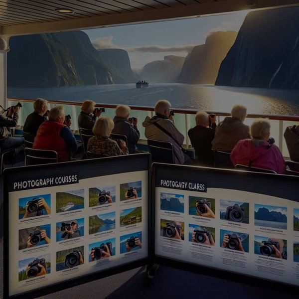 Quels cours de photographie sont disponibles sur une croisière à travers les fjords canadiens?